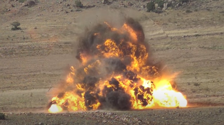 Explosion with flames