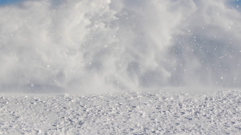 avalanche resulting from a blizzard