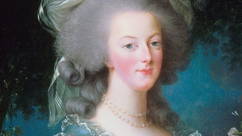 Portrait of Marie Antoinette holding rose