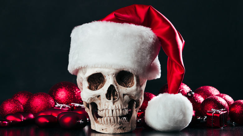 Skull in Santa hat