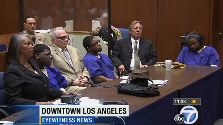 Murderers of Kashmier James sitting in court
