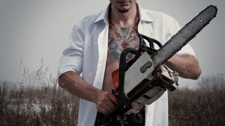 man with chainsaw
