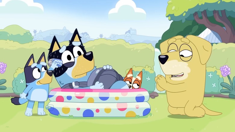 Bandit playing Dad Baby in an episode still