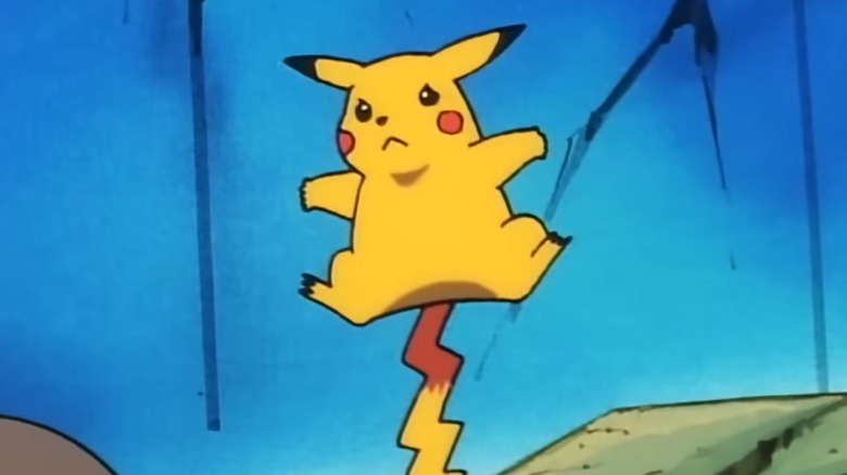 Pikachu during a battle in an episode of Pokemon Indigo League