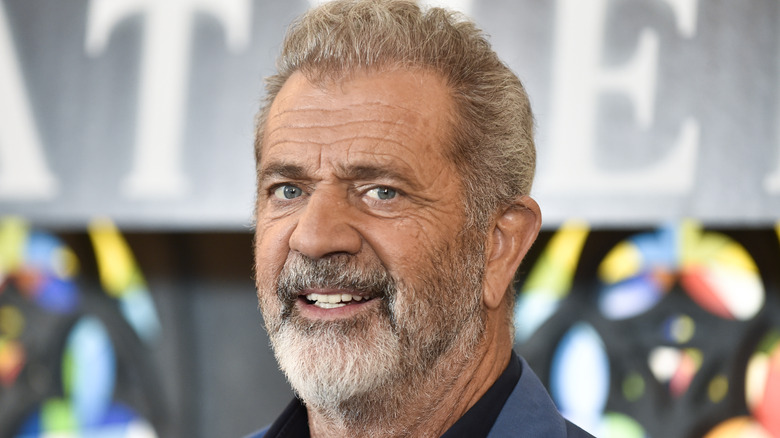 Mel Gibson smiling beard event