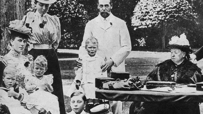 Queen Victoria and family at park