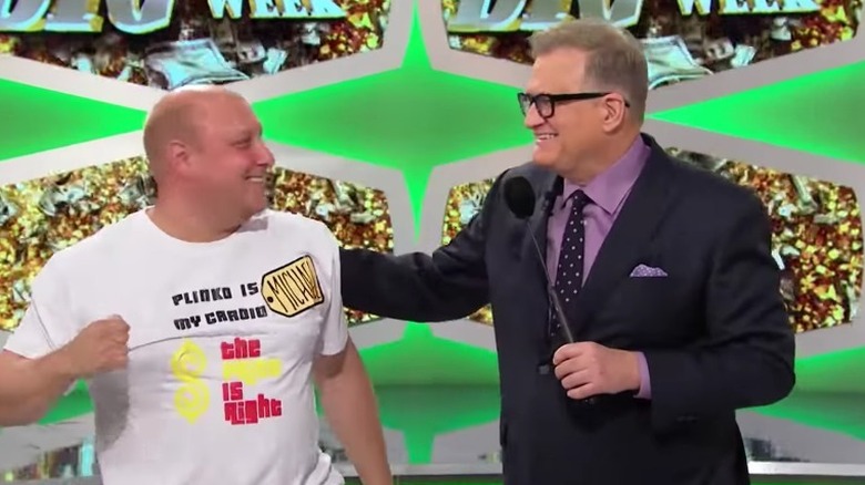 Mike Stouber and Drew Carey on The Price Is Right's set