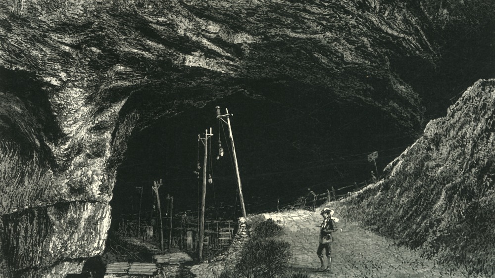 Illustration of a 19th century cave hideout