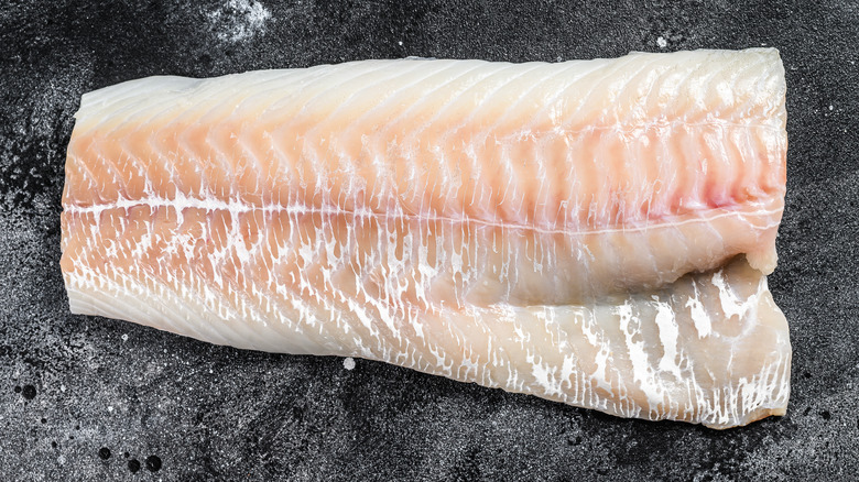 freshly fileted codfish 
