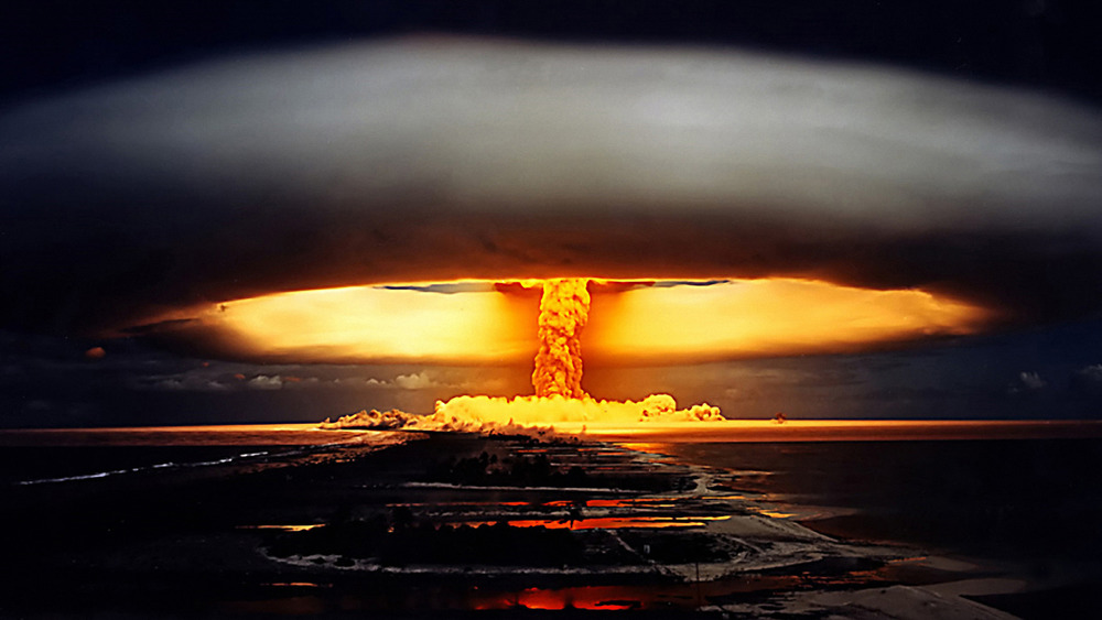 A nuclear bomb's mushroom cloud