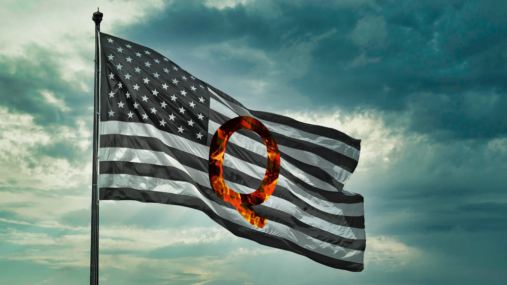 American flag with Q