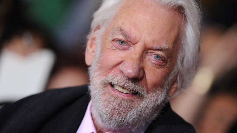 Donald Sutherland smiling at camera