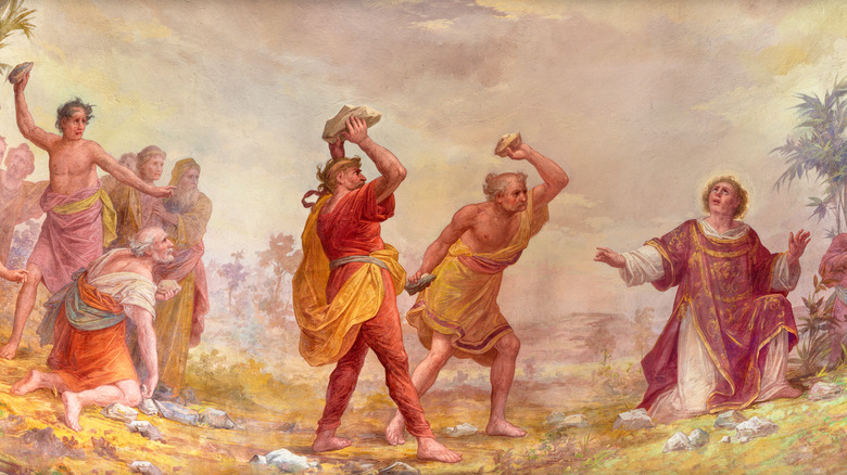 St. Stephen being stoned to death