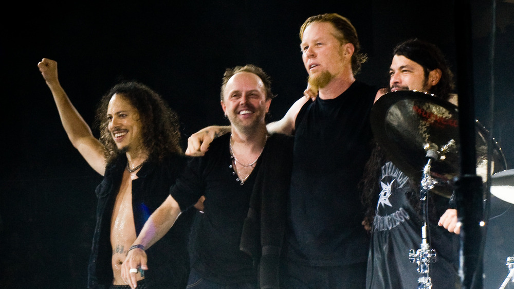 Metallica on stage in 2008