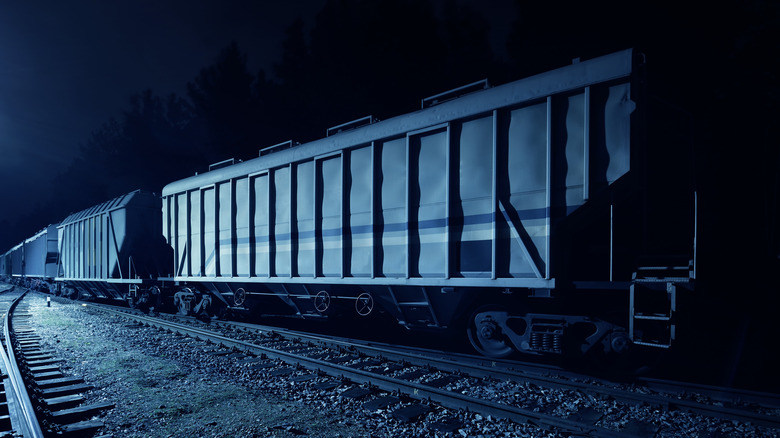 freight train at night 