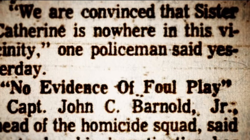 newspaper article with report of no foul play