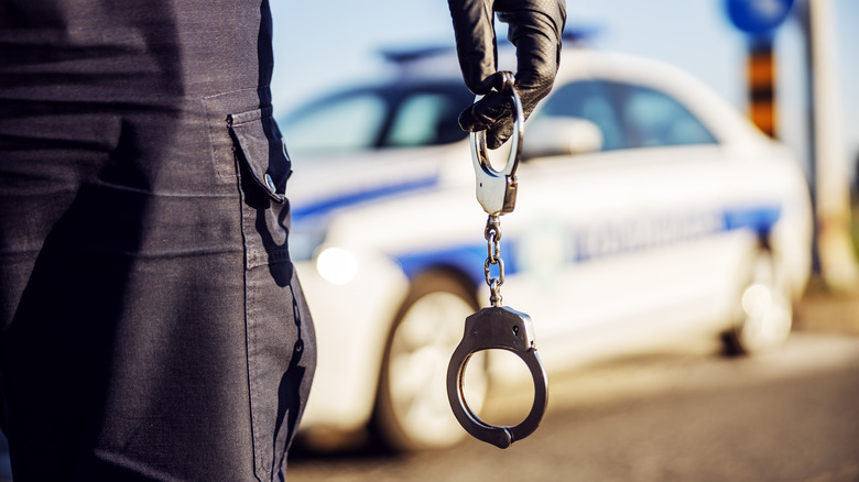 Police officer handcuffs