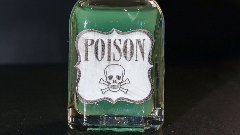 Old poison bottle green liquid