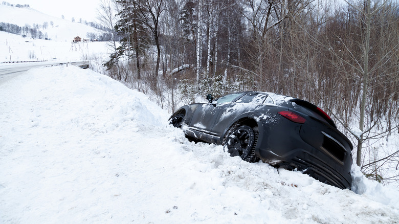 Car in ditch