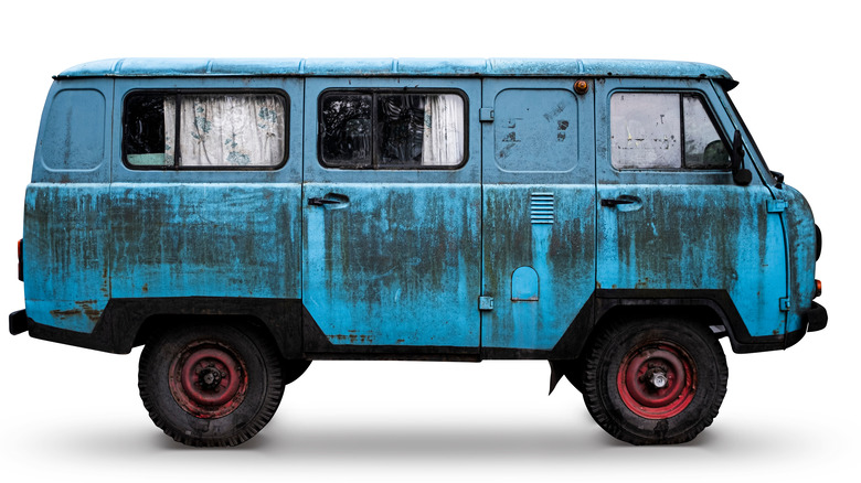 old blue van