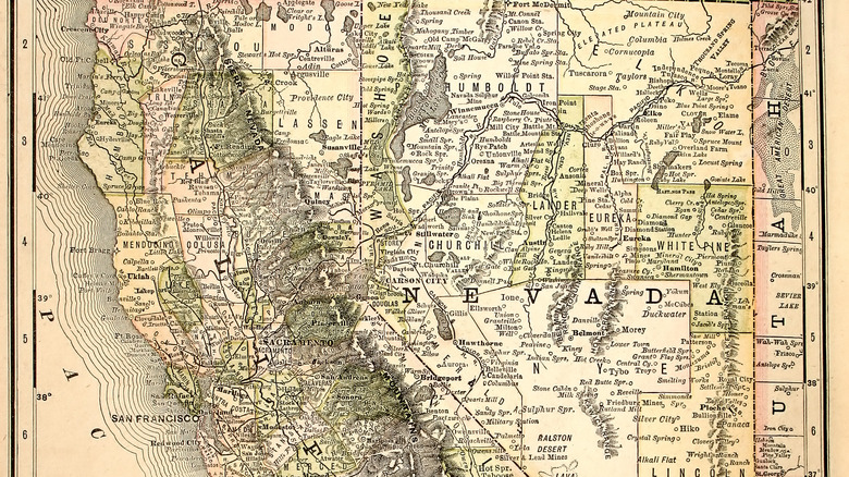 old map of Nevada 