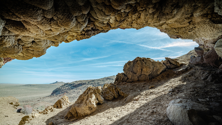 view from a cave 