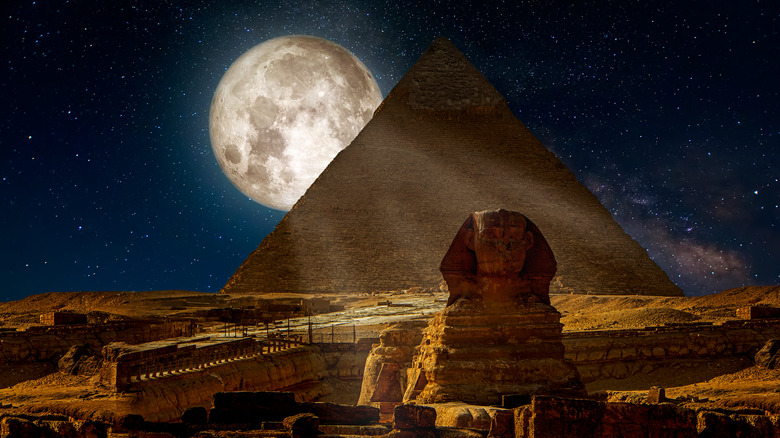 Great Pyramid at Giza moonlight