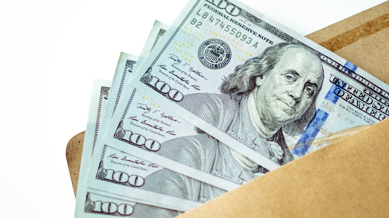 Cash in an envelope