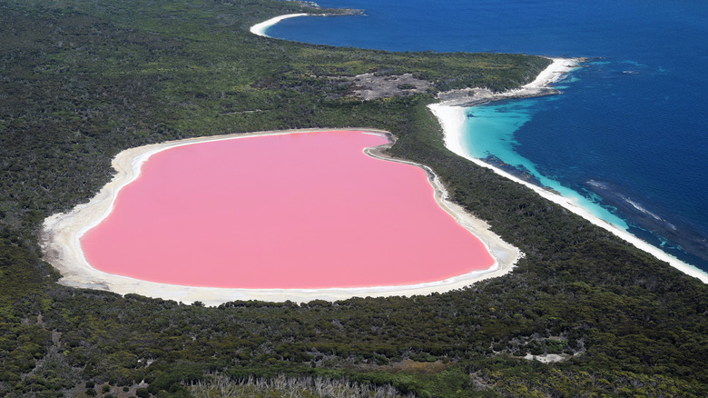 Aerial view of Lake Hillier