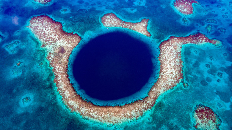 Great Blue Hole aerial shot 