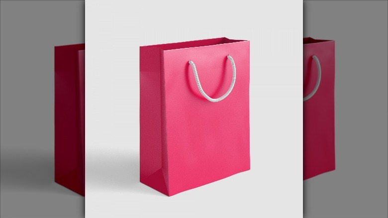 A pink gift bag