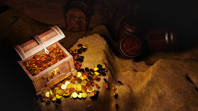 Treasure chest in a cave