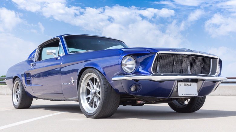 1967 Blue Ford Mustang