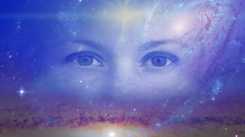 Eyes peering through space