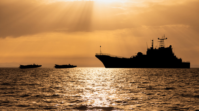 Boats at sunset