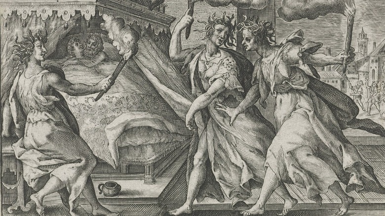 Furies attacking a couple