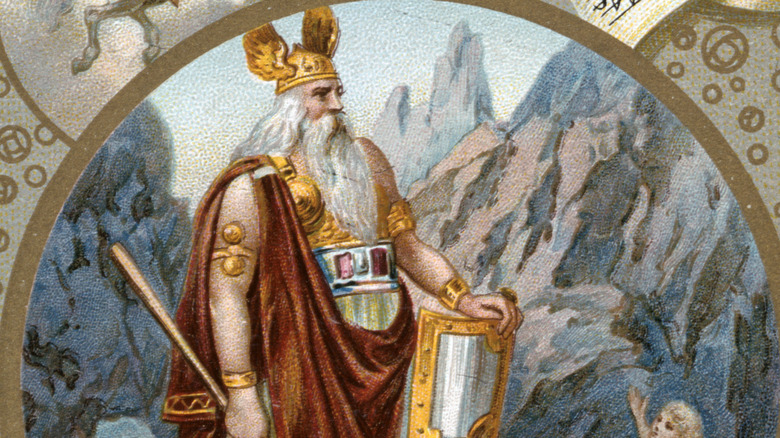 Painting showing Odin