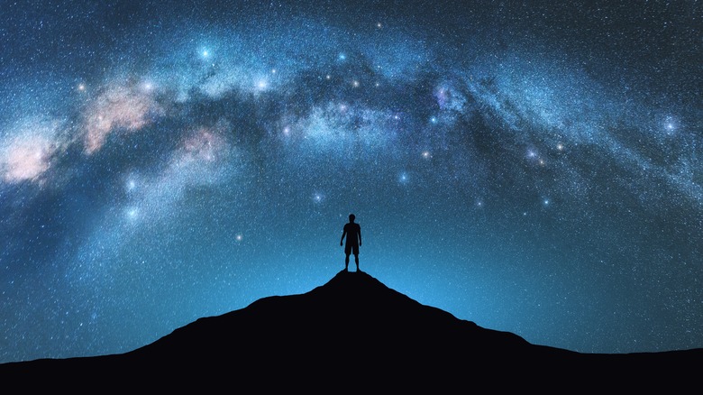 Person gazing at the stars