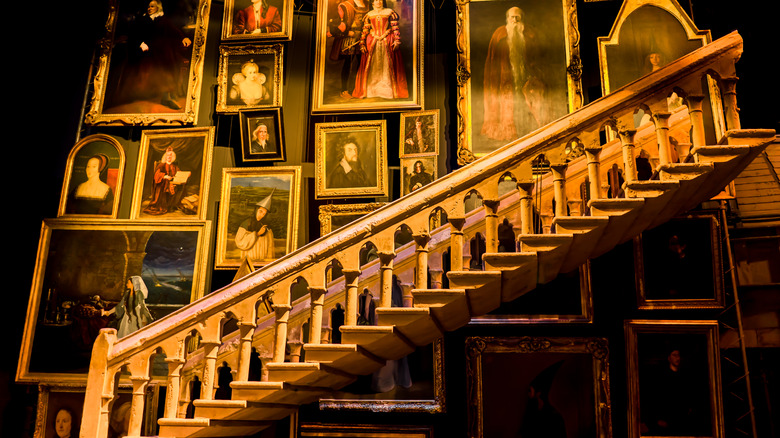 Harry Potter Warner Bros. movie studio Hogwarts staircase with moving portraits
