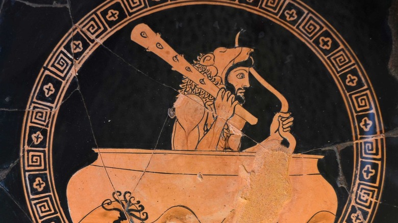 Herakles in a bowl illustration