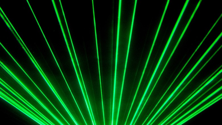 green laser beams