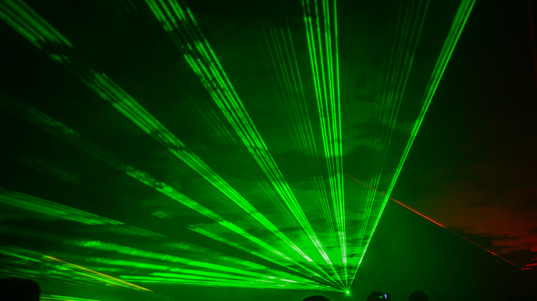 green laser beams