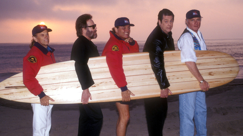 The Beach Boys, early 1990s (L-R) Al Jardine, Carl Wilson, Bruce Johnston, Brian Wilson, and Mike Love