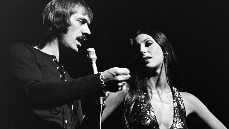Sonny & Cher performing together on stage