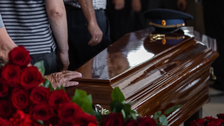 Casket at funeral