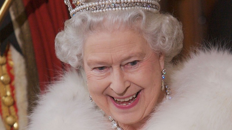 Queen Elizabeth enjoying herself