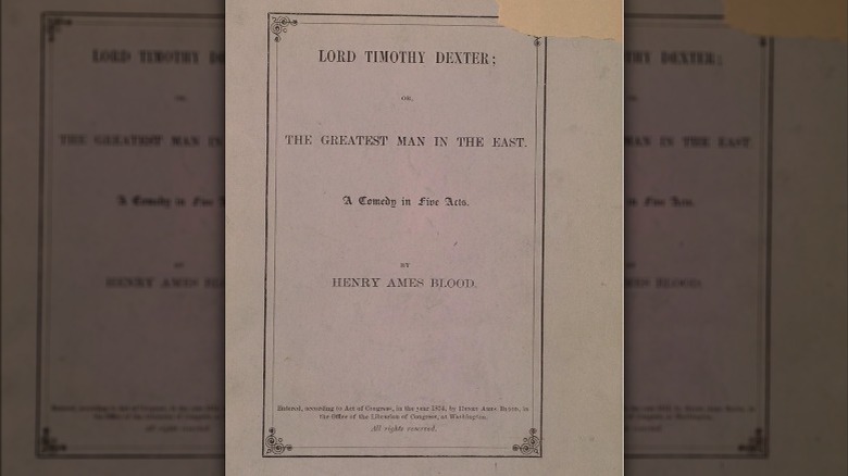 Lord Timothy Dexter play