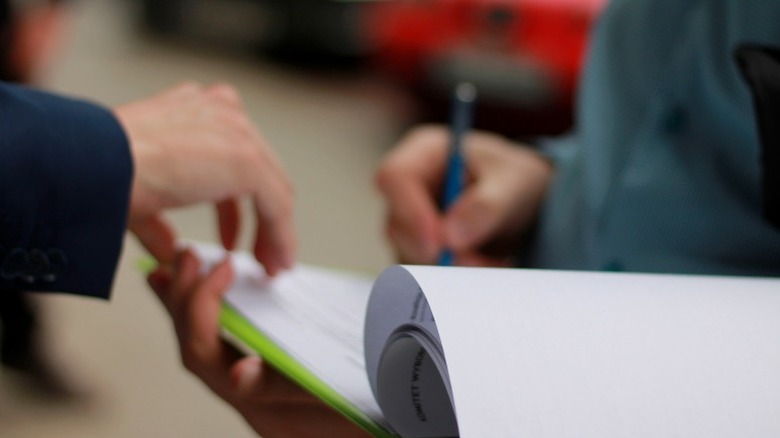 Signing a petition 