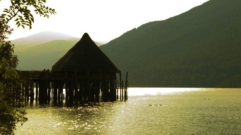crannog on loch tay in scotland