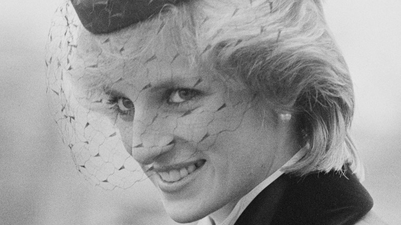 Princess Diana wearing veil